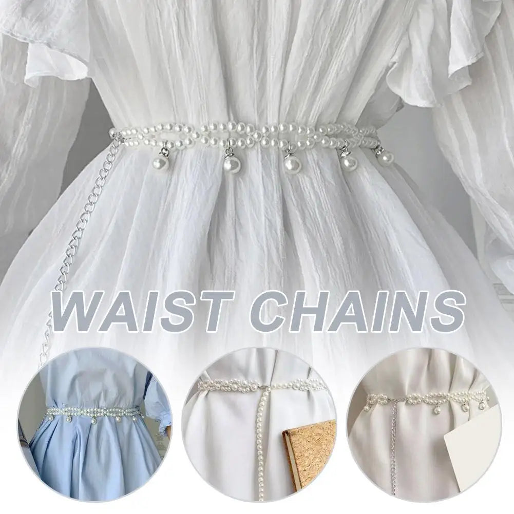 Thắt Lưng Ngọc Trai Nhiều Lớp Phong Cách Hàn Quốc