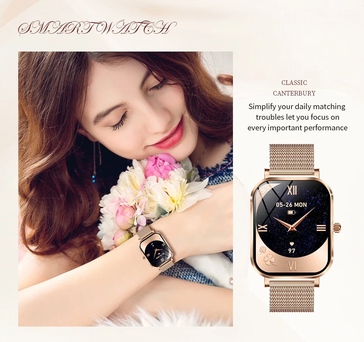 Đồng Hồ Thông Minh Nữ 2025 Cảm Ứng Gọi Bluetooth