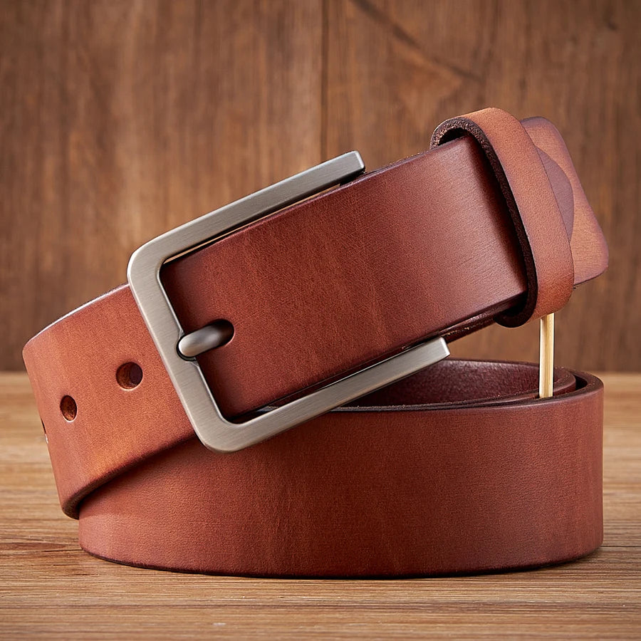 Thắt Lưng Da Bò Thật 3.8cm Vintage Cao Cấp Nam - Daisan Mart