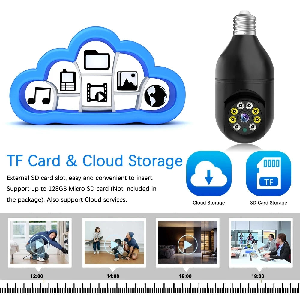 YI IOT 2.4G Wifi Bulb Camera 4MP Full Color Night Vision E27 IP Camera Two Way Audio Auto Tracking Smart Home Security Camera