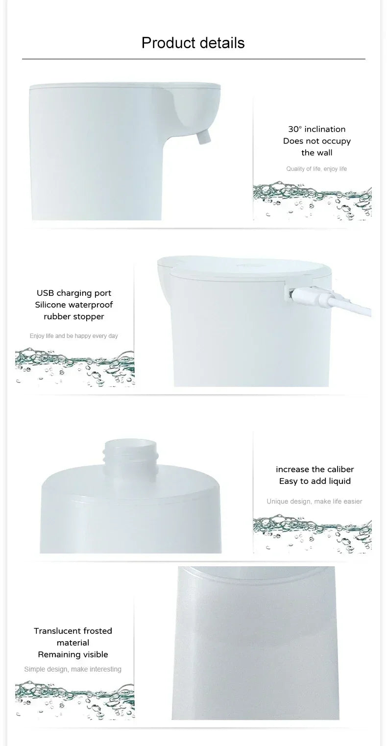 Automatic Soap Dispenser Soap Foam Dispenser Smart Sensor Soap Dispenser Contactless USB Charging 350ml Hand Sanitizer Machine