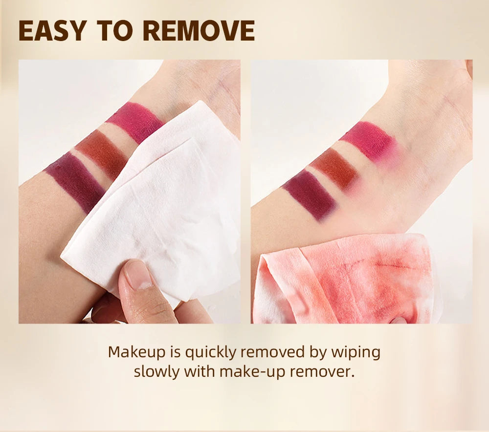 Bút Son Lì QIBEST 12 Màu Dưỡng Ẩm Lâu Trôi