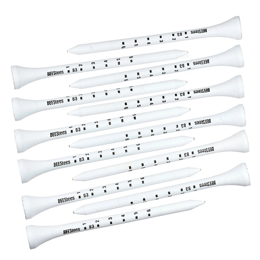 Set of 50 Premium Golf Wooden Tees with Anti-Slip Markers