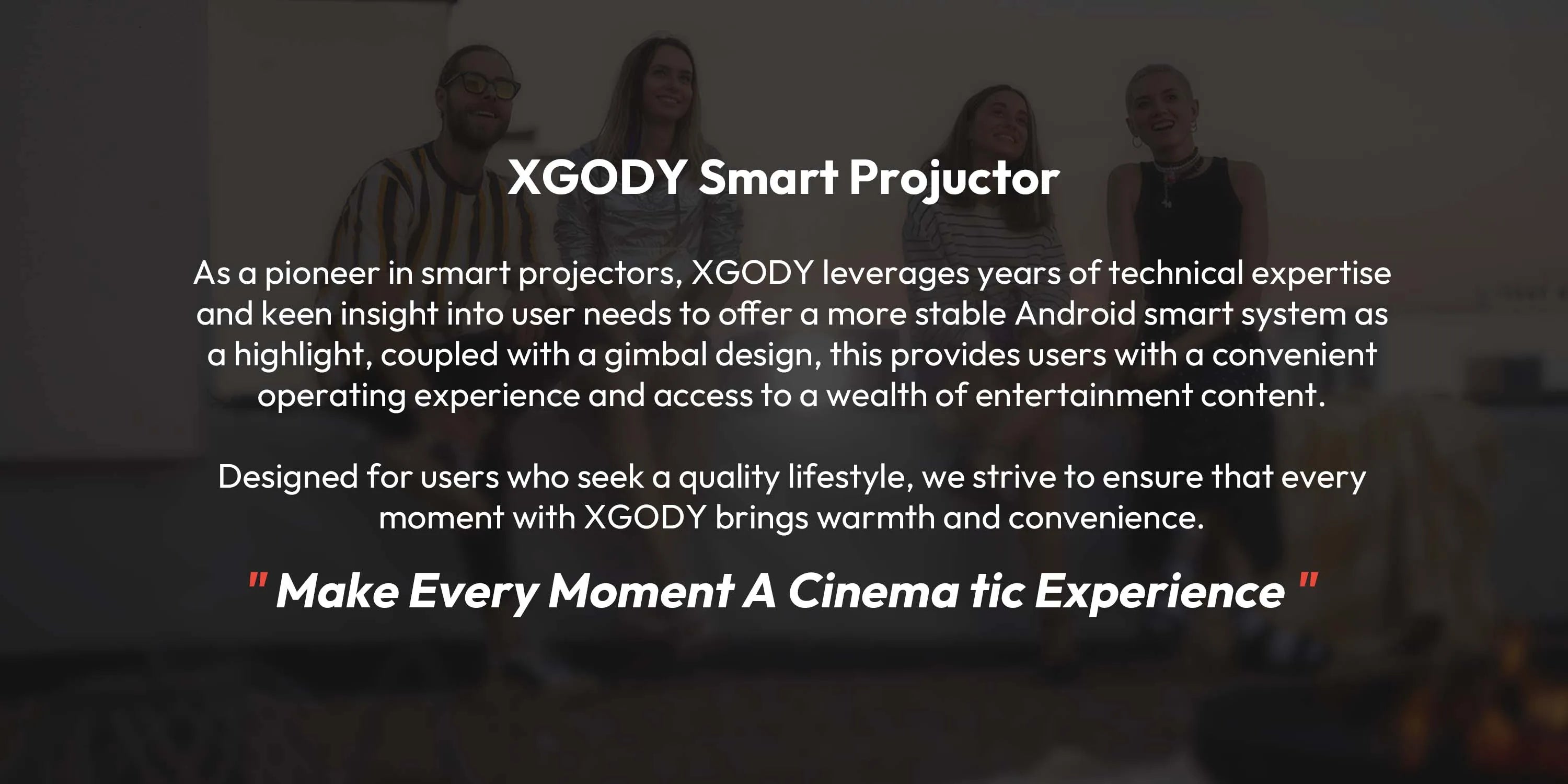 XGODY Gimbal N6 Pro 4K Projector Netflix Officially 700 Ansi Native 1080P Auto Focus Whale OS TV for Movie Home Theater - Daisan Mart