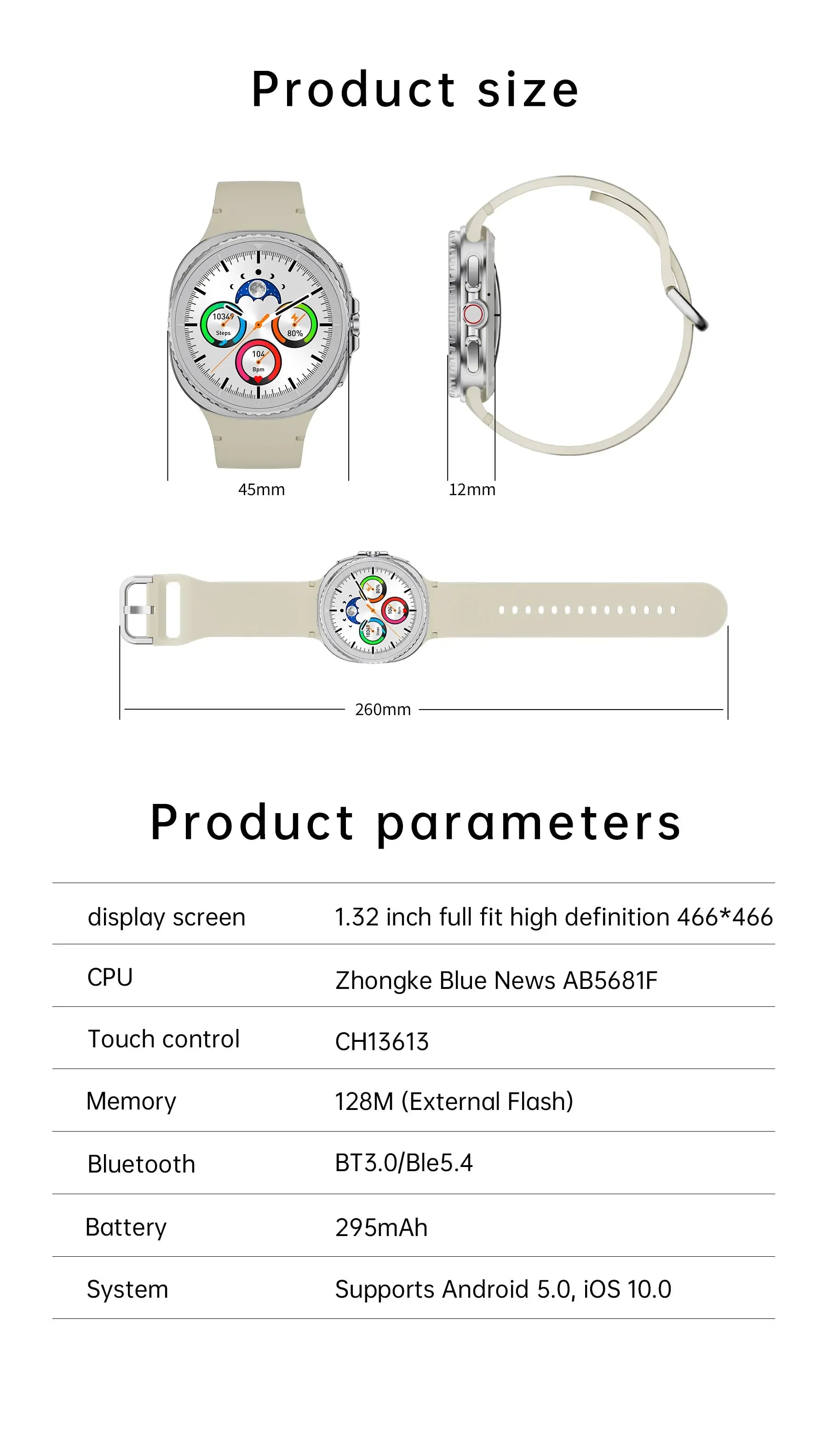 Đồng Hồ Thông Minh SK46 Classic Màn Hình AMOLED 1.32