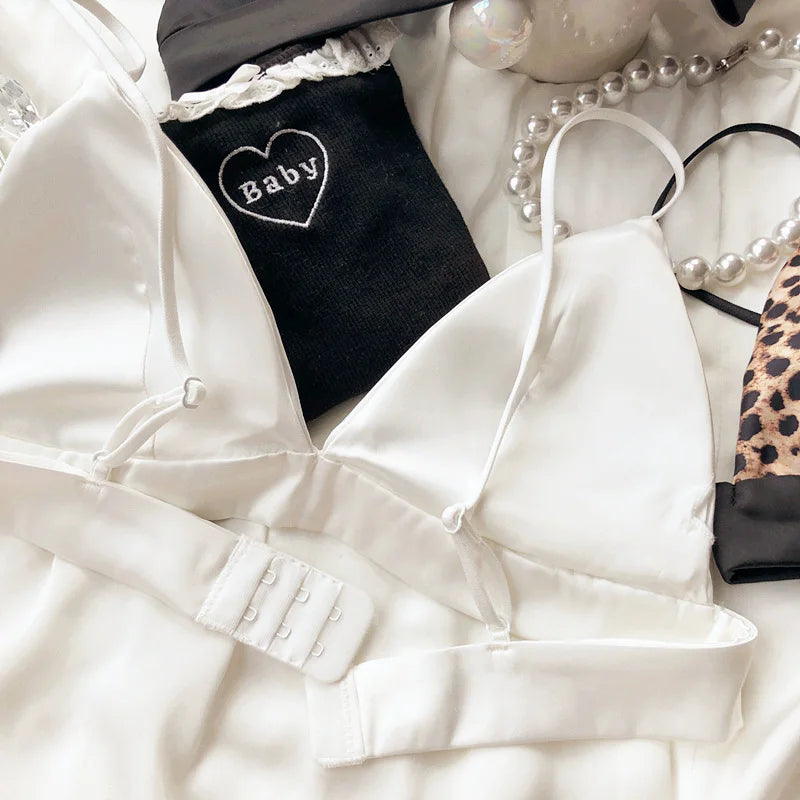 Summer Triangle Bra with Animal Print and Compact Push Up