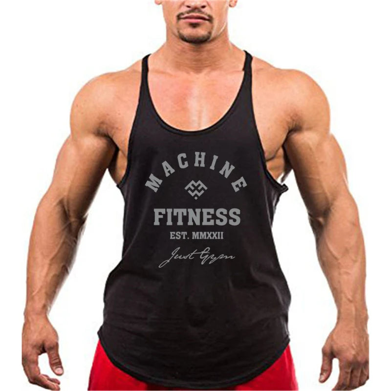 Áo Tank Tập Gym Nam Y Back Cotton Không Tay Bodybuilding