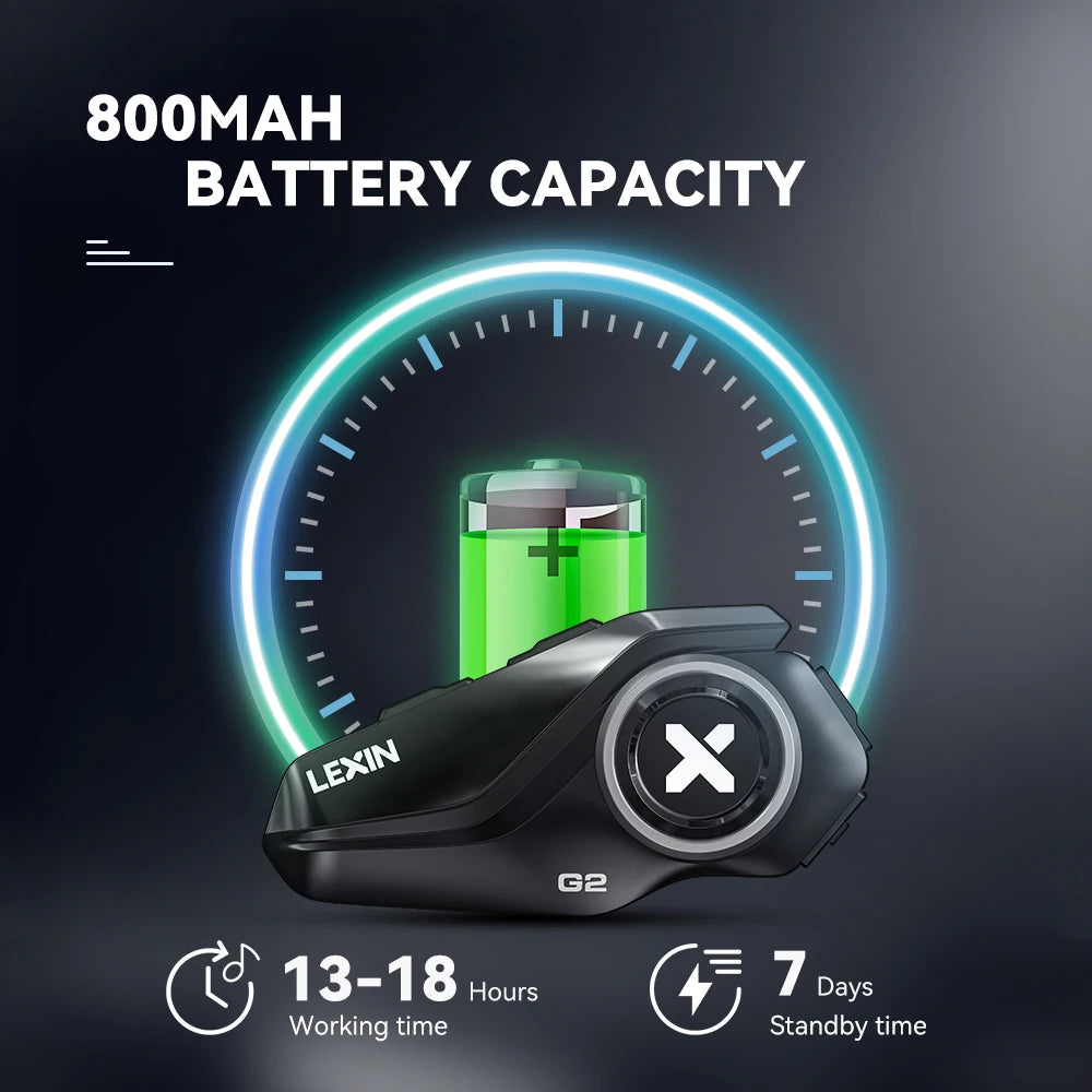 Bộ Đàm Bluetooth Mũ Bảo Hiểm Lexin G2P 6 Người, FM Radio - Daisan Mart