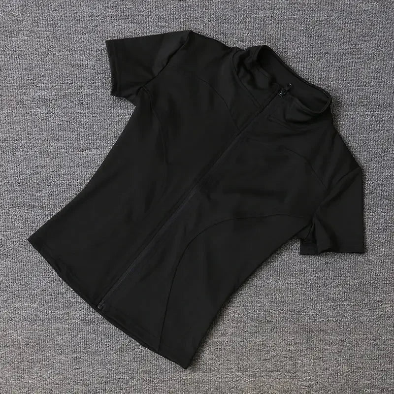 Áo Yoga Nữ Ôm Eo Cao Cấp, Nhanh Khô, Khóa Kéo - Daisan Mart