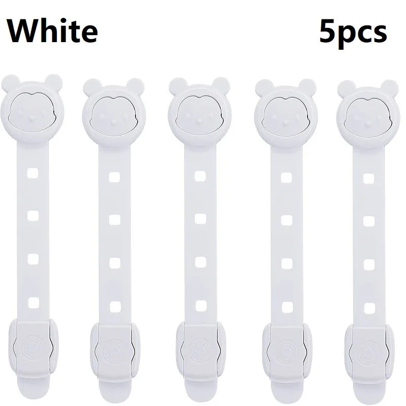 5Pcs 5 Speeds Adjustable Child NEW Safety Plastic Cabinet Lock Baby Protection for Refrigerators Security Drawer  Toilet Latches - Daisan Mart