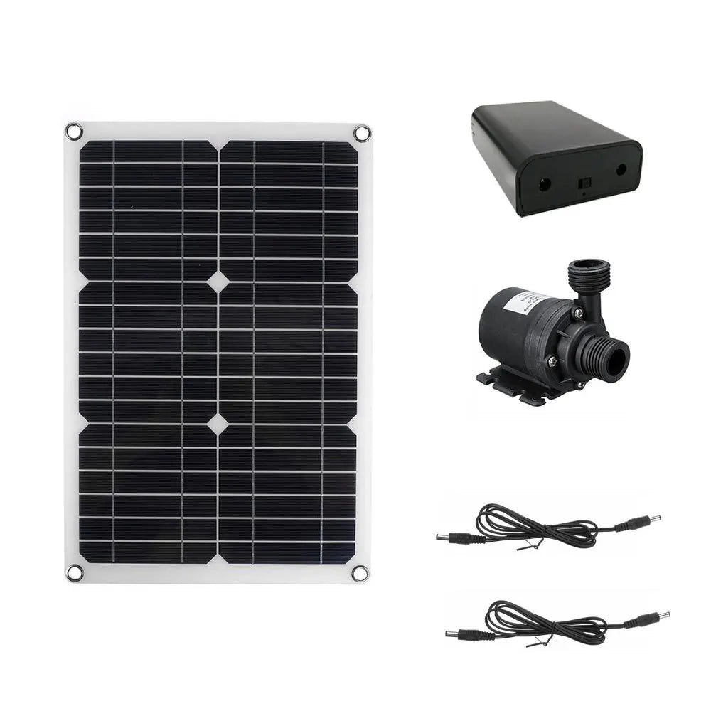 500W 800L/H Solar Panel Power Bank Water Pump Set Ultra-quiet Submersible Water Pump Motory Fish Pond Garden Fountain Decoration - Daisan Mart