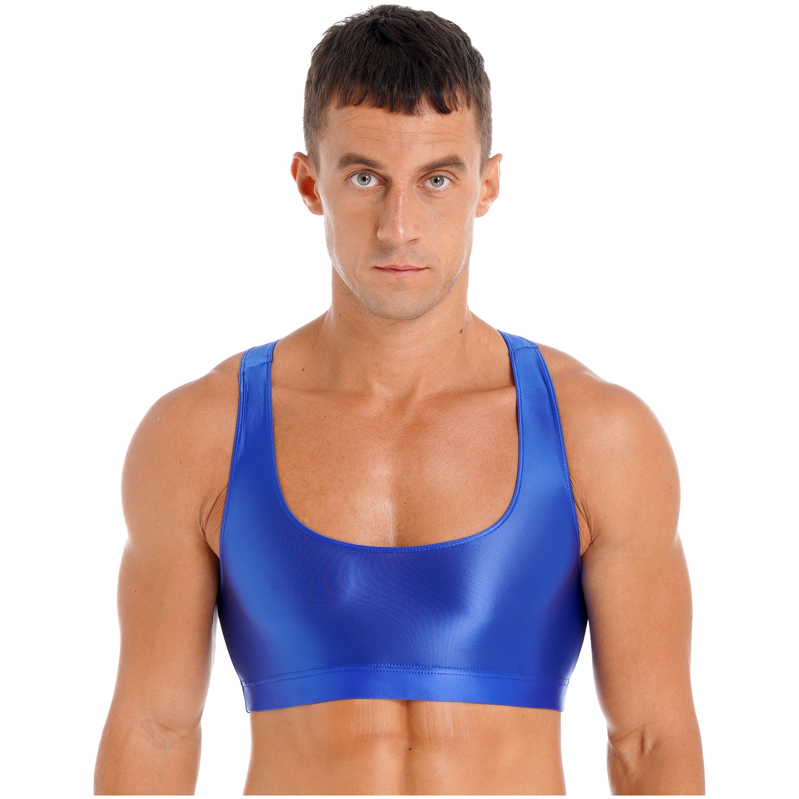 Áo Croptop Nam Thể Thao Bóng Đẹp U Neck Tập Gym Yoga