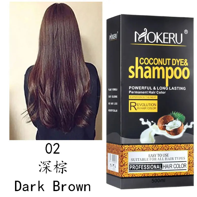 Mokeru Natural Black Hair Dye Shampoo Long Hair Care