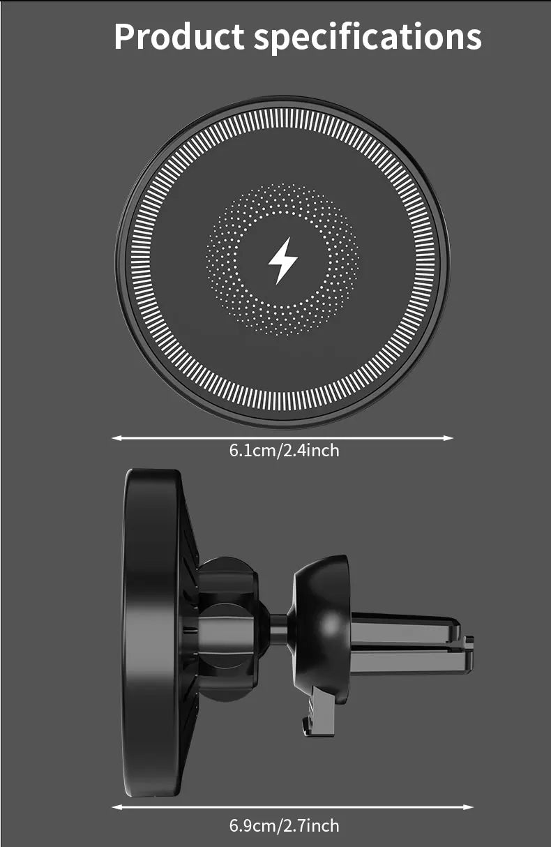30W Car Wirless Magnetic Charger Air Outlet Phone Holder Stand For iPhone 16 15 14 13 12 Pro Max Fast Charging Cellphone Blacket