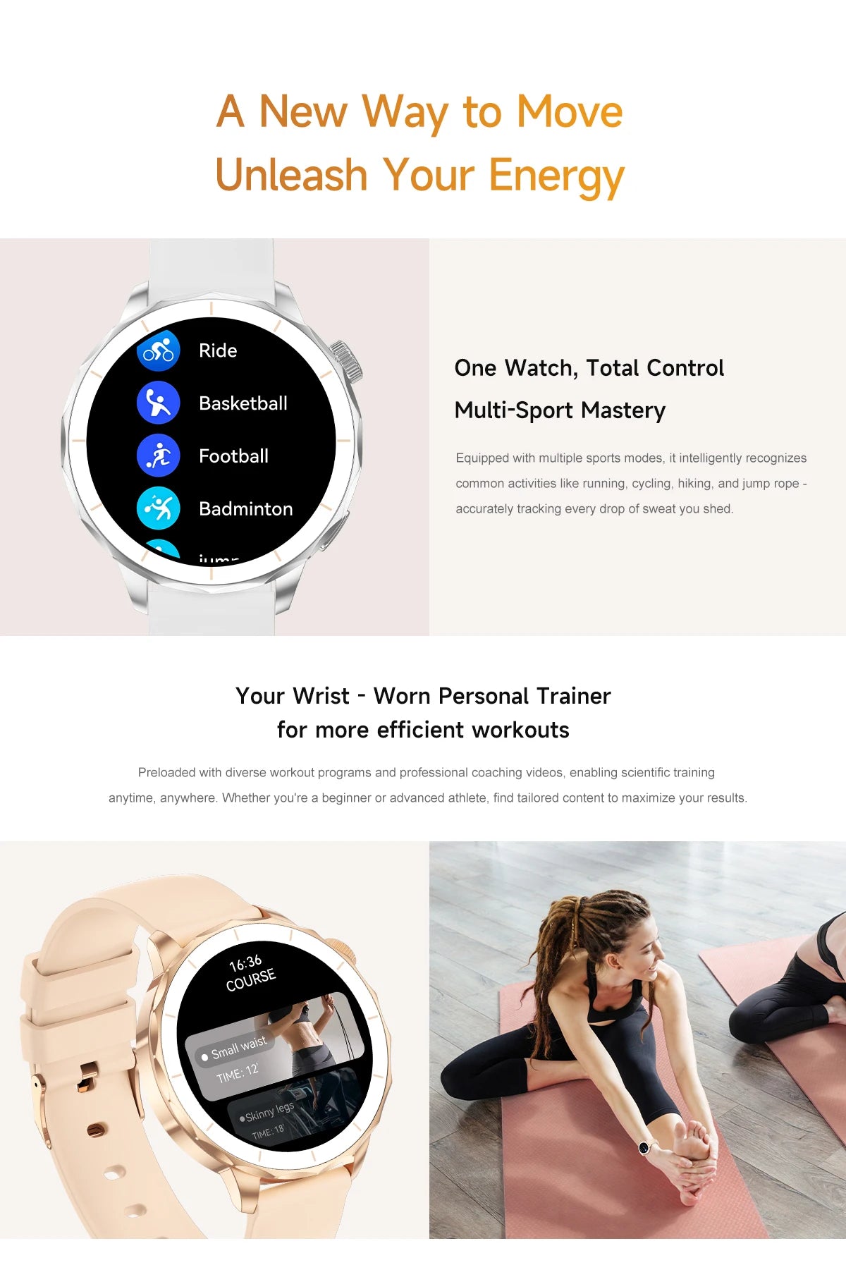 Smart Watch Women Hebrew 4GB/ROM Memory Bluetooth Network Sharing Whatsapp Messgae Reply Map Navigation Amoled Screen Smartwatch