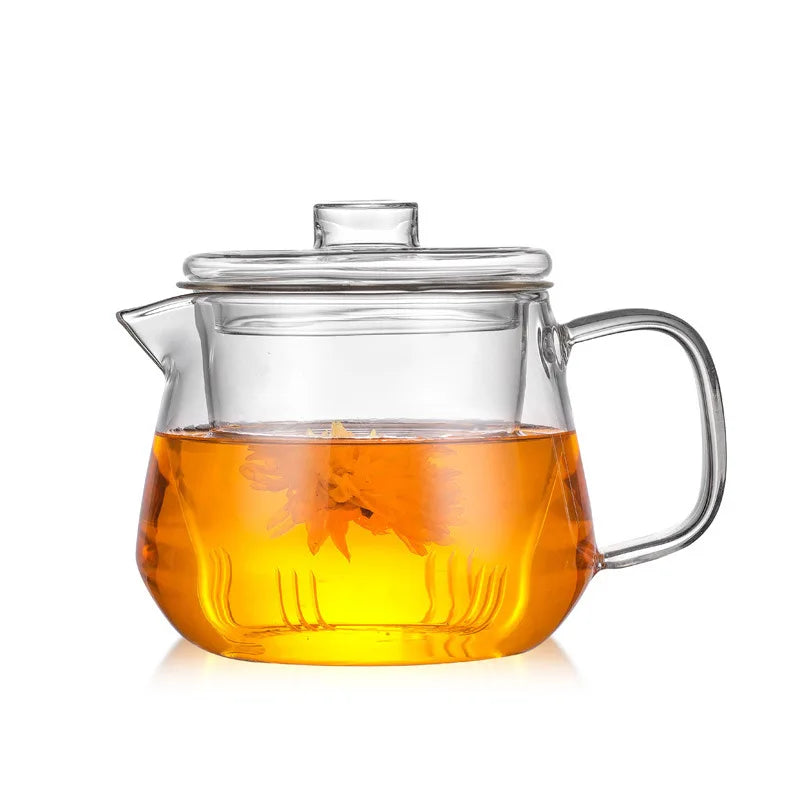 450ml 650ML Penguin Shape Glass Teapot with Infuser Chinese Tea Ceremony Transparent Teawear Set Cup Kung Fu Tea Maker