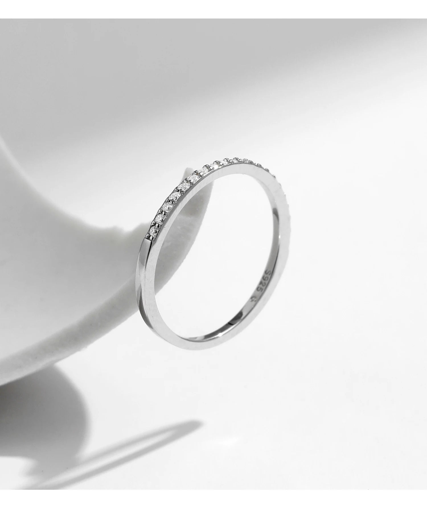 MODIAN D Color Moissanite 925 Sterling Silver Classic Simple Round Hoop Earrings Ring For Women Daily Fine Jewelry Set