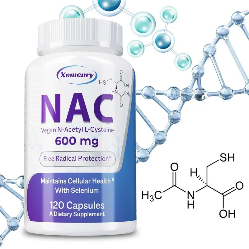 NAC Capsules 600mg - Support Skin Health, Antioxidant, Detox, Enhance Immunity - Non-GMOSupplement - Daisan Mart