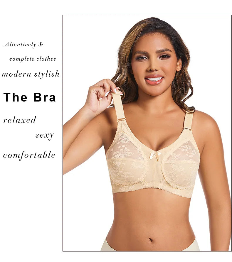 Breathable Thin Cotton Lace Bra Without Wires