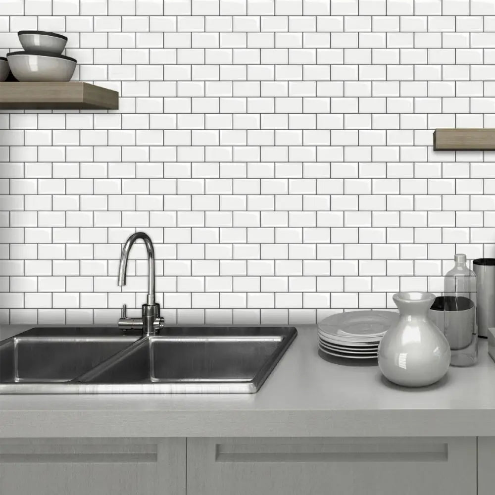 Background Wall For Kitchen Directly Paved Wall Renovation DIY Decorative Decorative Film Tile Wall Stickers Wallpaper