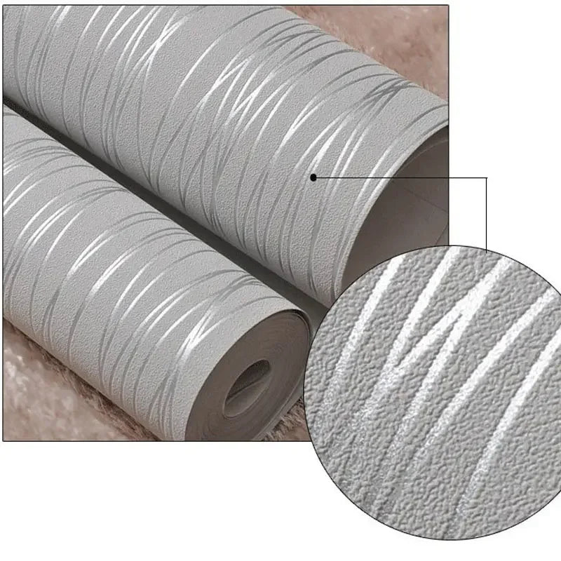 Environmentally Friendly Gray Striped Wallpaper