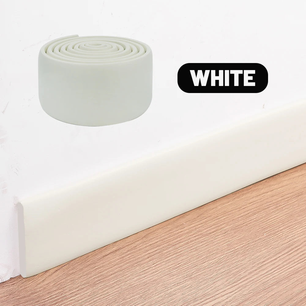 10-2M Waterproof Enclosure Self Adhesive Skirting Line 3D Wall Stickers Thickened Anti-collision Decoration Wall Corner Lines