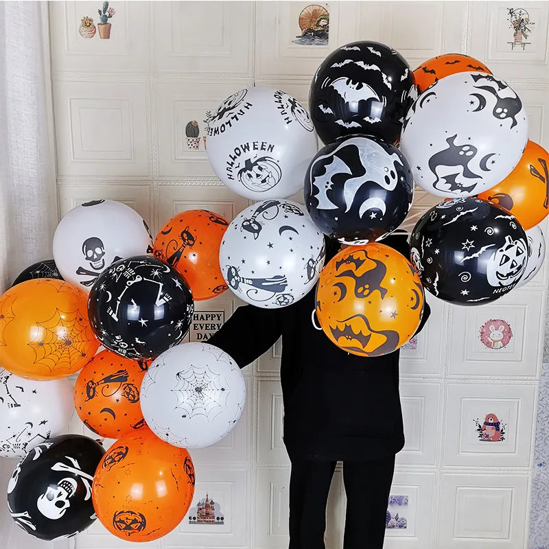 Bóng Bay Lễ Hội Halloween: Bí Ngô, Sọ, 12 Inch, 20/50c