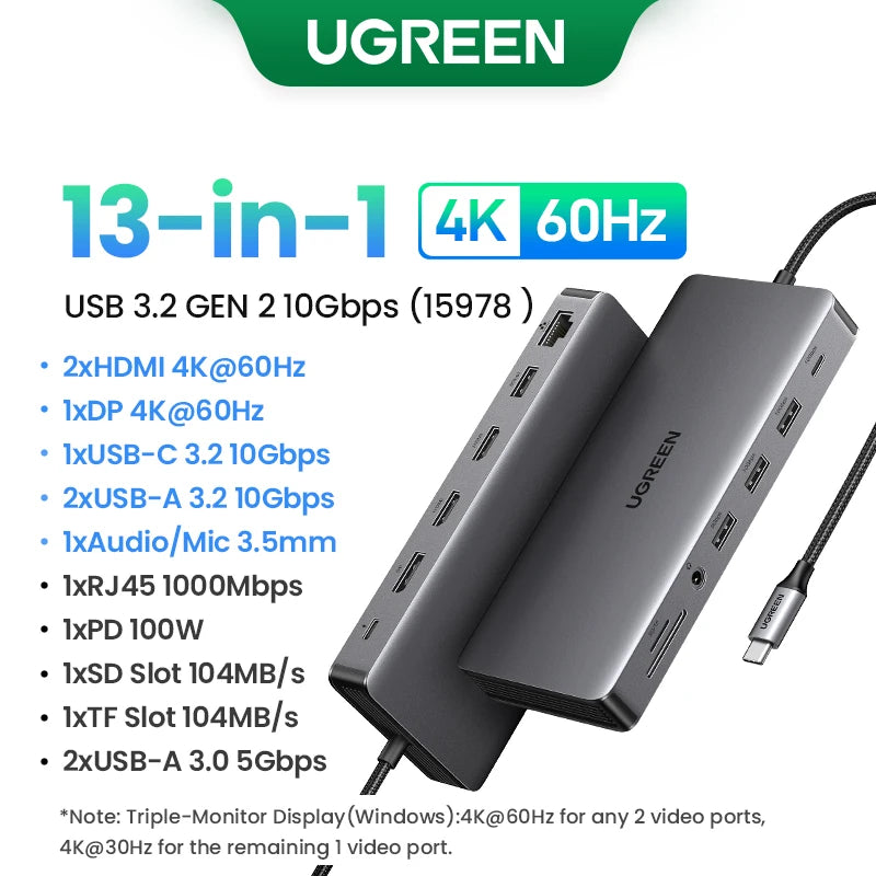 UGREEN HUB Đa Năng 10in1 USB-C 8K cho MacBook