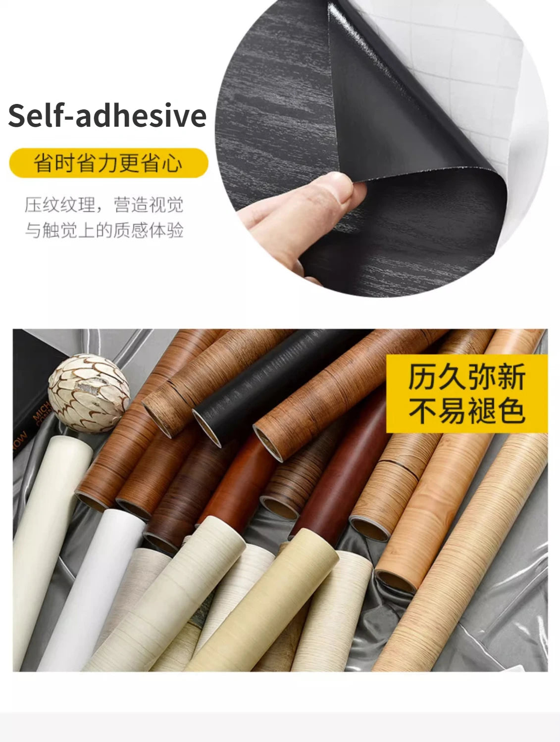 Giấy Dán Tường Vân Gỗ Chống Nước 10m Renovate Nội Thất