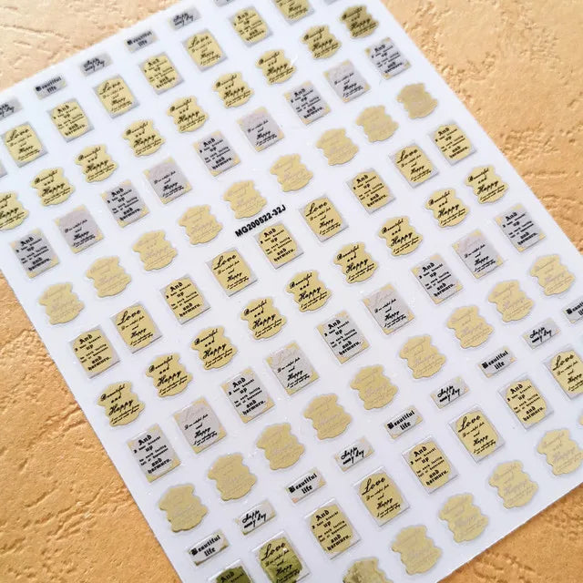 Nhãn Dán 3D Chữ Đen Trang Trí Nail ME054-062 - Daisan Mart