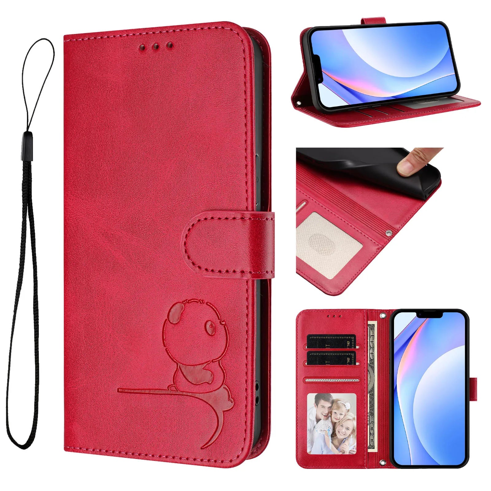 3D Bear Leather Wallet For iPhone - Multi-Functional Case