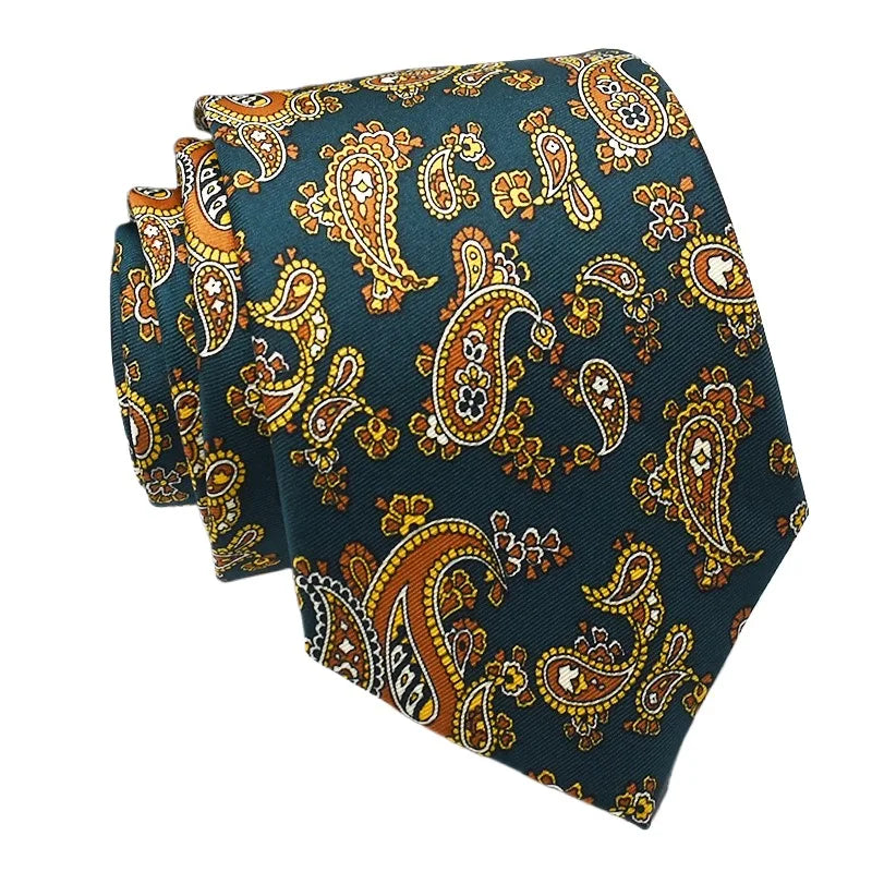 超柔軟絲質領帶，印有男士時尚圖案