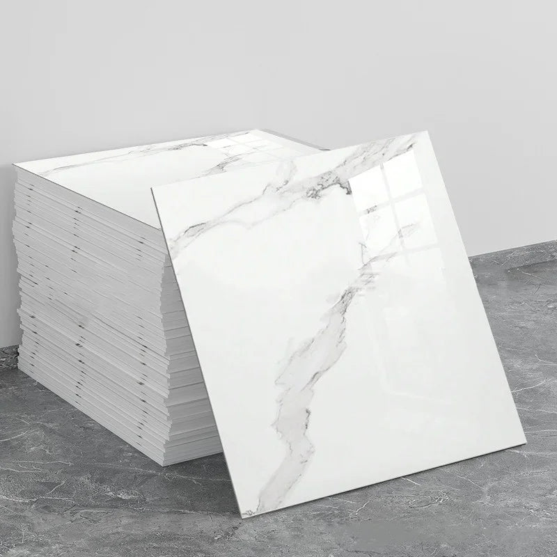 Marble Pattern Foam Self-adhesive Wallpaper Home Decor Aluminum Foil Bottom Imitation Tile Wall Stickers for Kitchen Bathroom