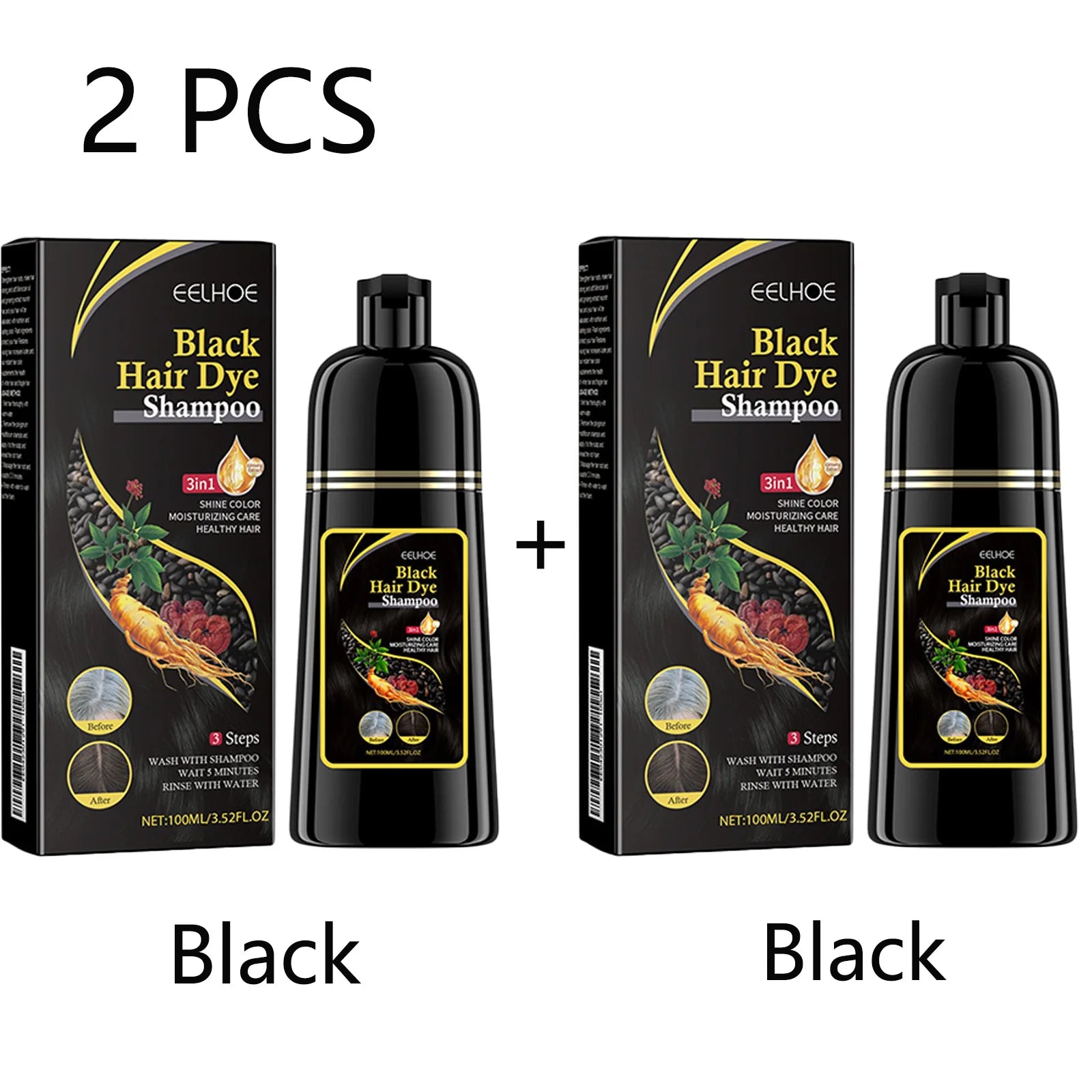 3-in-1 Herbal Black Hair Dye 100ml