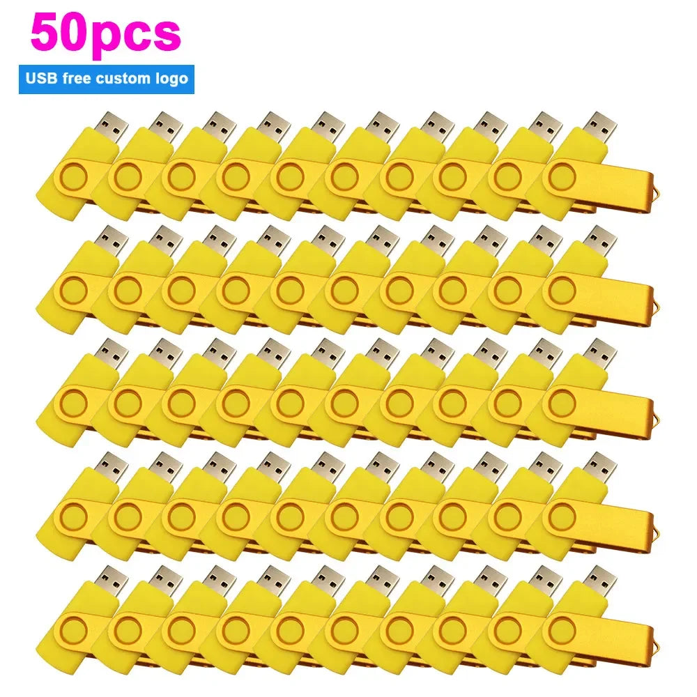 Set of 50 USB 2.0 Flash Drives with multiple capacities 1GB-64GB