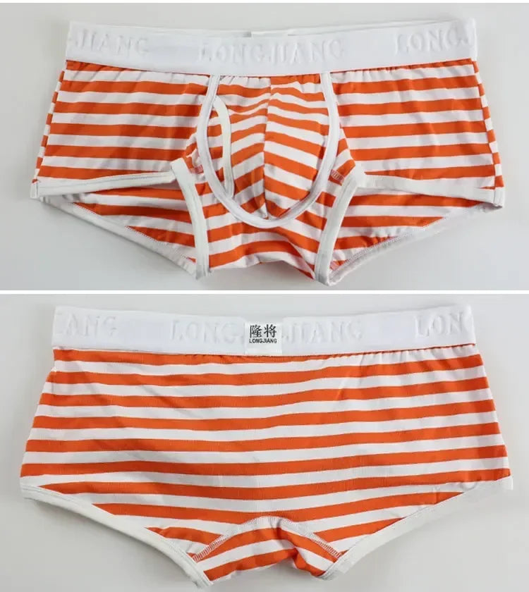 Quần lót nam cotton thoáng khí sọc mềm U-pouch