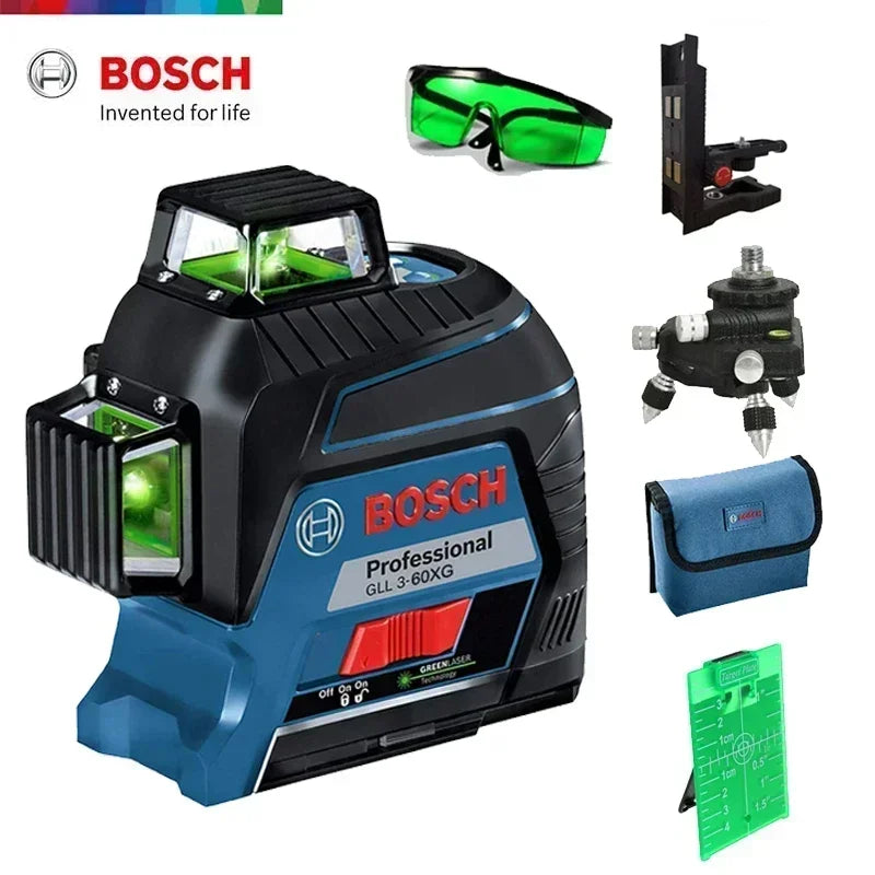 Máy Cân Mực Laser 12 Tia Xanh BOSCH GLL3-60XG 360° - Daisan Mart