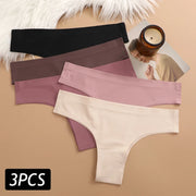 Set of 3 Sexy Ice Silk Low-Waist Ultra-Thin Women's Panties