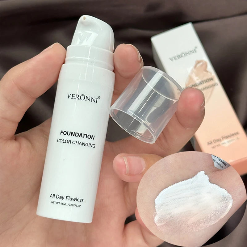 Color Changing Foundation BB Cream,Hydrating Oil Control Foundation with Color-Changing Effect,Lightweight Matte Finish Makeup