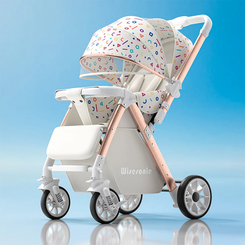 High-end folding 2-way baby stroller, sitting and lying