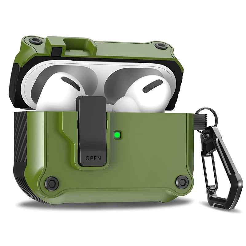 Security Lock Cover for AirPods Pro 3 2025 Case for AirPods Pro3 Pro 3rd Gen 2025 Cases Shockproof PC Headphone Fundas With Hook