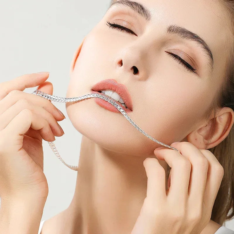 6mm Gold Silver Plated Necklace Couple Fashion