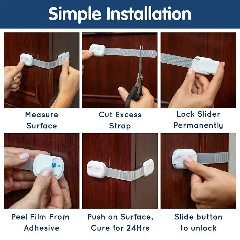3/5/10Pcs/Lot Child Lock Protection of Children Baby Drawer Anti-opening Cabinet Door Refrigerator Anti-pinch Safety Lock Buckle - Daisan Mart