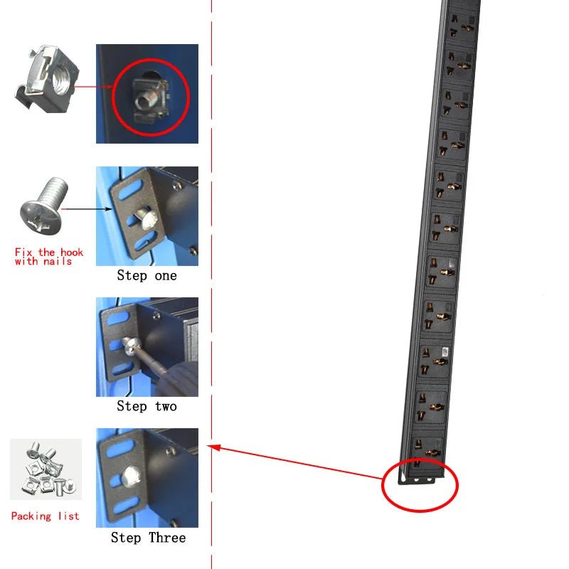 PDU Network Cabinet Rack Power Strip Distribution Outlet Units UK adaptation Universal Socket Compatible US AU Israel eu plug