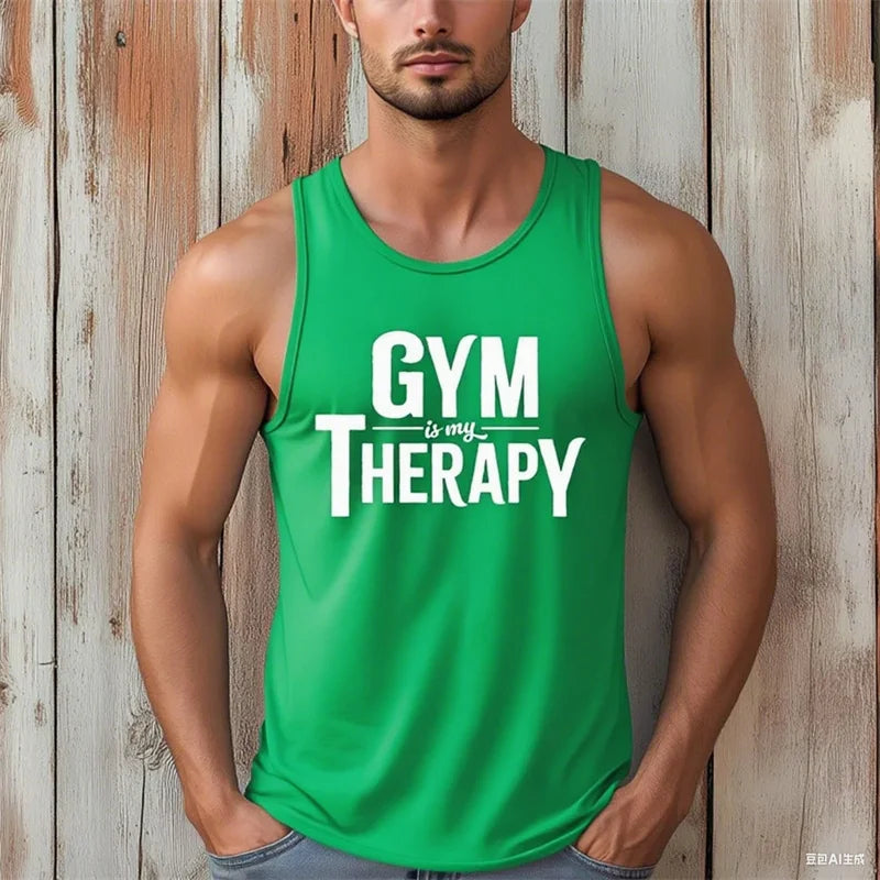 Áo Tank Tập Gym Nam Thoáng Khí In Chữ Thời Trang - Daisan Mart