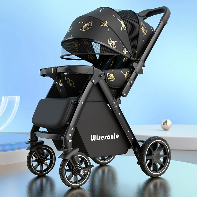 High-end folding 2-way baby stroller, sitting and lying