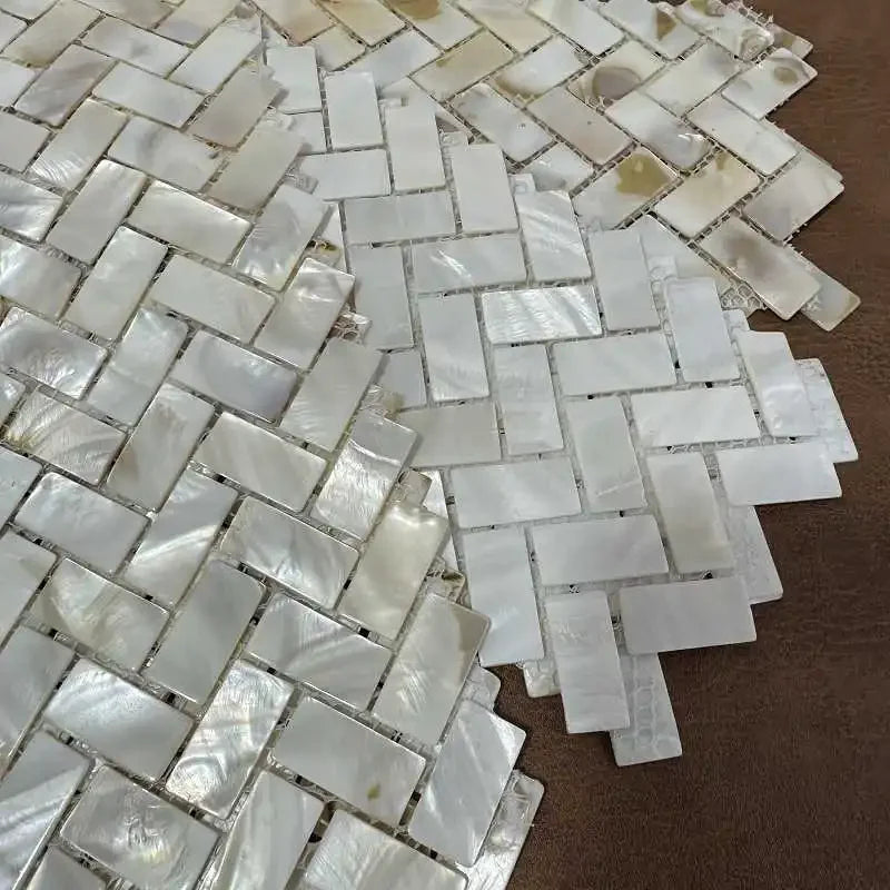 Gạch Vảy Cá Ốc Trắng Tự Nhiên Ốp Tường Bếp Tắm