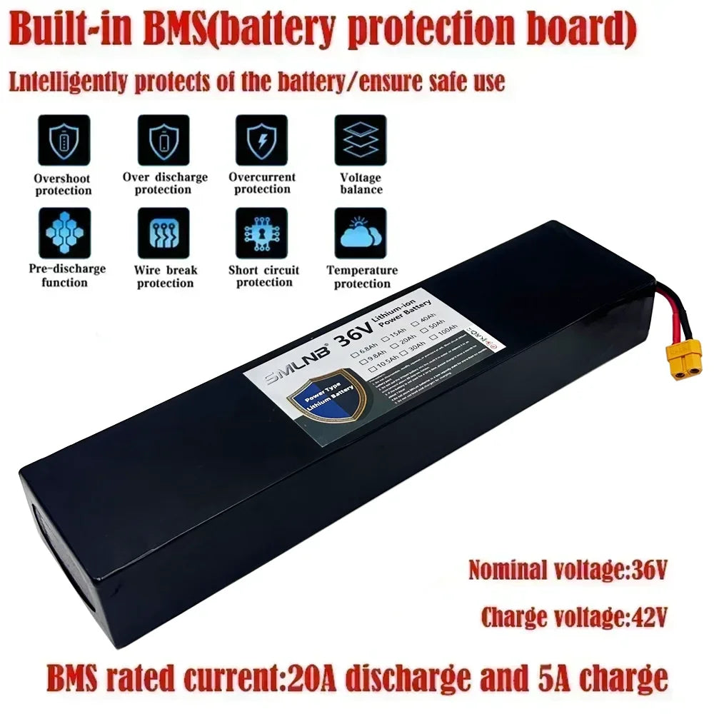 Pin Xe Điện 36V 36Ah 500W - BMS, XT60 JST, 10S3P - Daisan Mart
