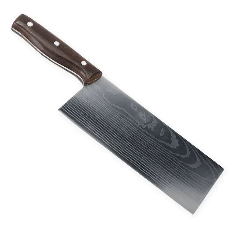 Japanese Damascus Kitchen Knife - Mulberry Wood Handle, Sharp