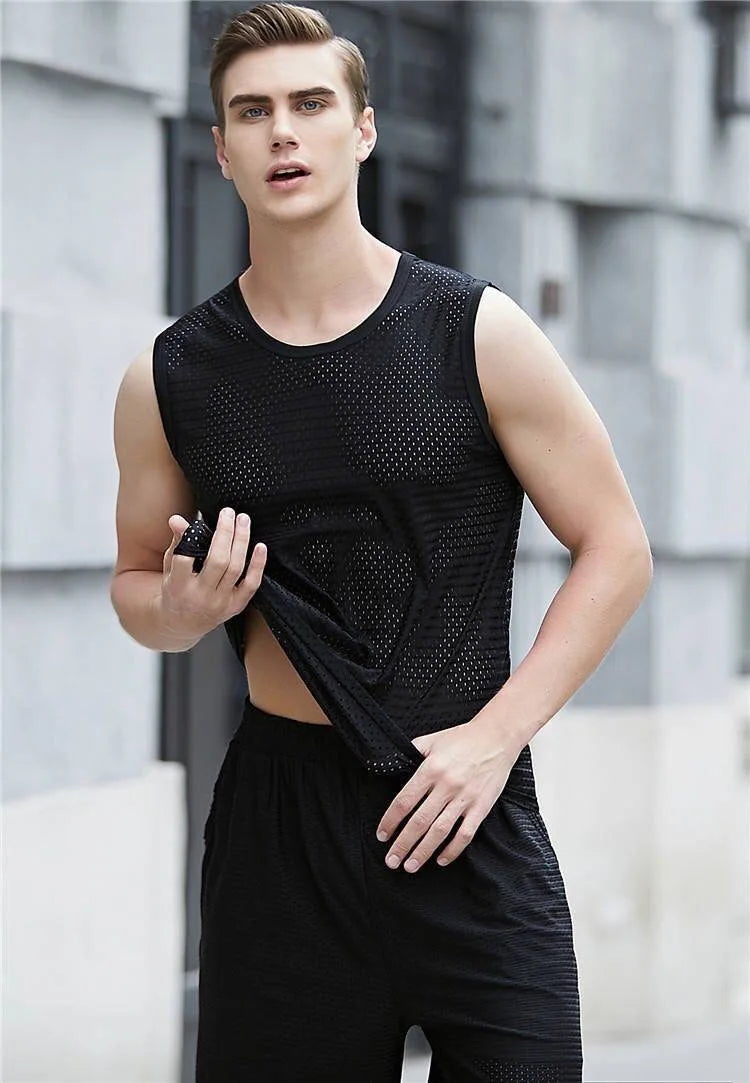 Men's Gym Sports Mesh Tank Top 5XL
